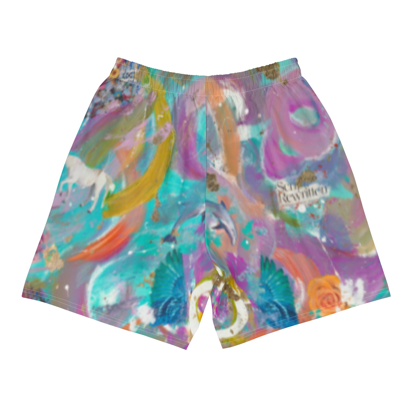 "TRULY FREE" Print (Abstract Painting made by Chianne) MEN'S ATHLETIC LONG SHORTS